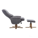 The Hawaii Swivel Recliner Chair & Footstool in Lille Charcoal Fabric GFA
