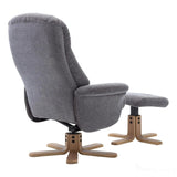 The Hawaii Swivel Recliner Chair & Footstool in Lille Charcoal Fabric GFA - thumbnail 7
