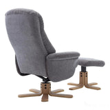 The Hawaii Swivel Recliner Chair & Footstool in Lille Charcoal Fabric GFA