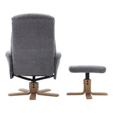 The Hawaii Swivel Recliner Chair & Footstool in Lille Charcoal Fabric GFA