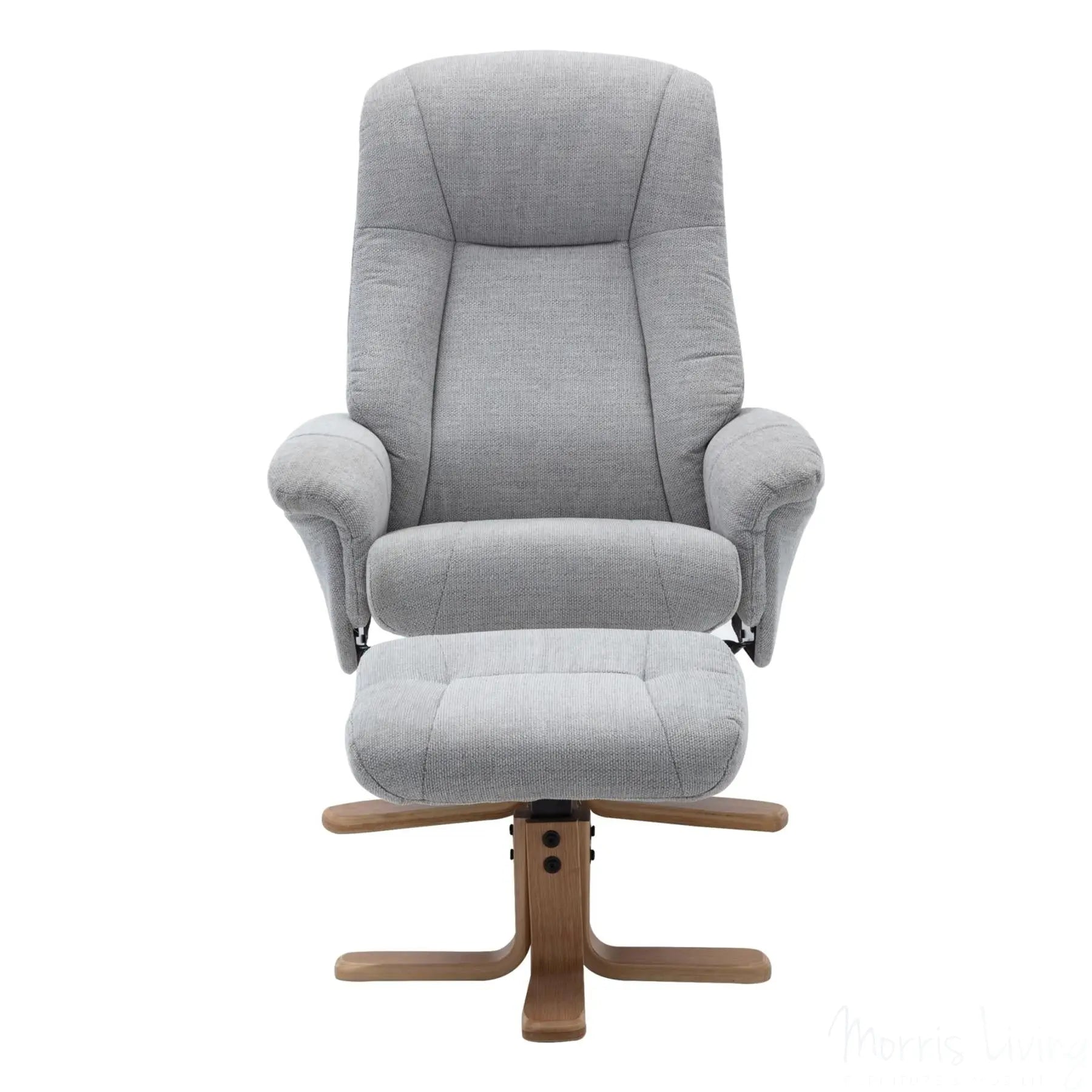 The Hawaii Swivel Recliner Chair & Footstool in Lille Cloud Fabric GFA