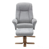 The Hawaii Swivel Recliner Chair & Footstool in Lille Cloud Fabric - Refurbished GFA