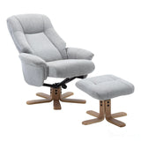 The Hawaii Swivel Recliner Chair & Footstool in Lille Cloud Fabric - Refurbished GFA