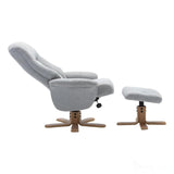 The Hawaii Swivel Recliner Chair & Footstool in Lille Cloud Fabric - Refurbished GFA