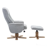 The Hawaii Swivel Recliner Chair & Footstool in Lille Cloud Fabric - Refurbished GFA
