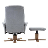 The Hawaii Swivel Recliner Chair & Footstool in Lille Cloud Fabric - Refurbished GFA