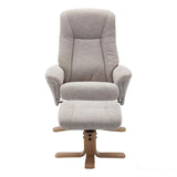 The Hawaii Swivel Recliner Chair & Footstool in Lille Sand Fabric GFA - thumbnail 3