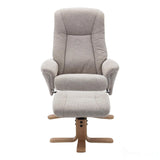 The Hawaii Swivel Recliner Chair & Footstool in Lille Sand Fabric GFA