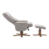 The Hawaii Swivel Recliner Chair & Footstool in Lille Sand Fabric GFA