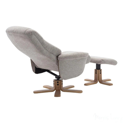 The Hawaii Swivel Recliner Chair & Footstool in Lille Sand Fabric GFA - image 8