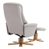 The Hawaii - Swivel Recliner Chair & Matching Footstool in Mushroom Genuine Leather Morris Living