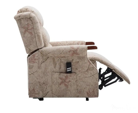 The Leicester Dual Motor Riser Recliner Mobility Lift Chair in Bouquet Beige Morris Living - image 6