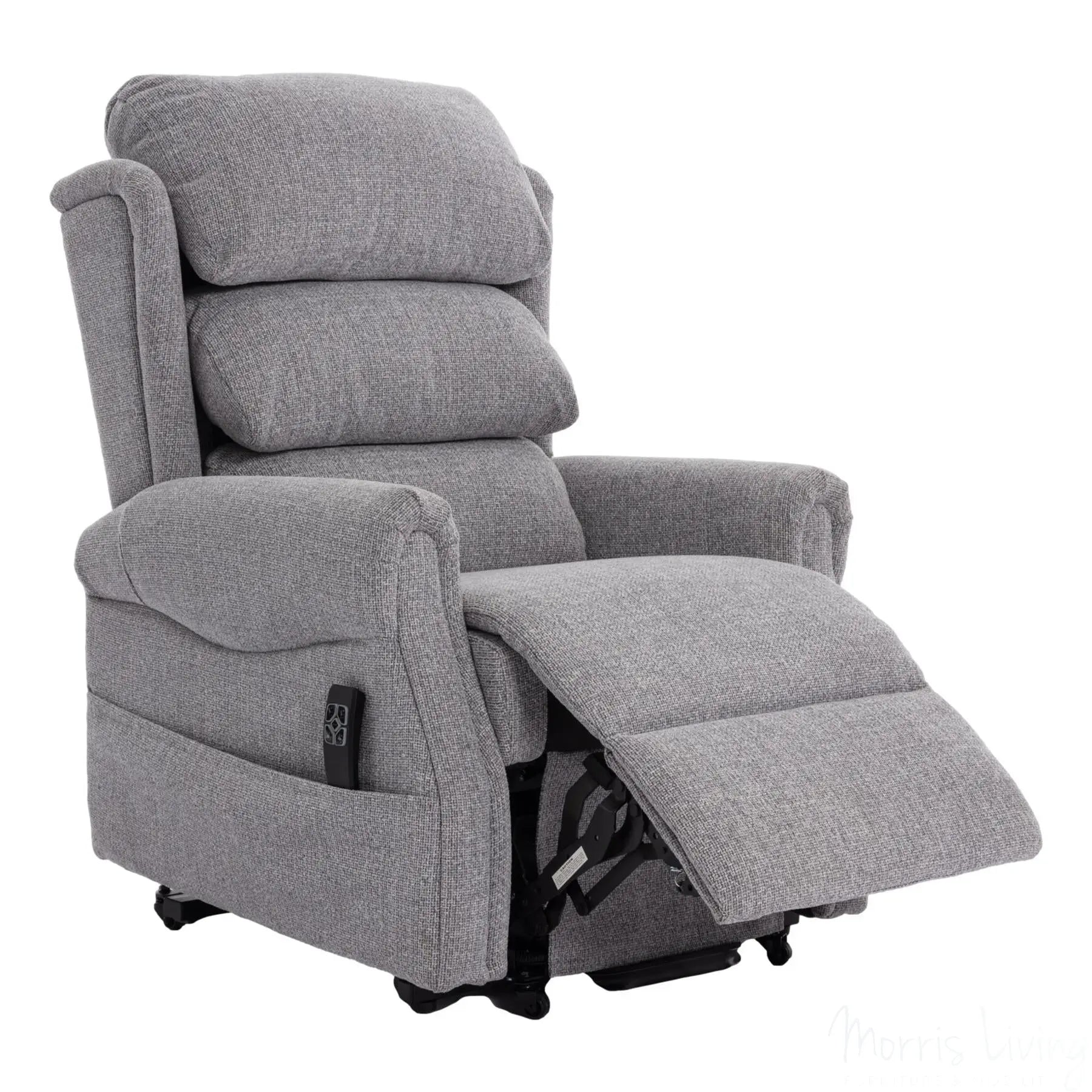 The Luxembourg - Dual Motor Riser Rec liner Mobility Chair - Cha Cha Dove Fabric Morris Living