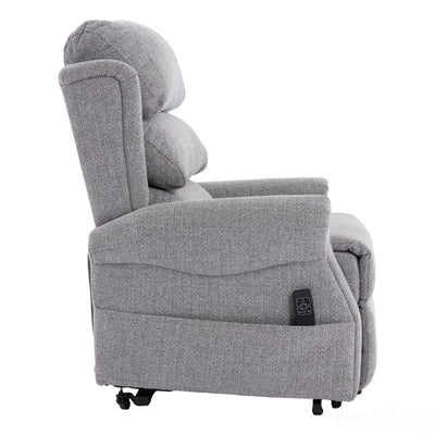 The Luxembourg - Dual Motor Riser Rec liner Mobility Chair - Cha Cha Dove Fabric Morris Living