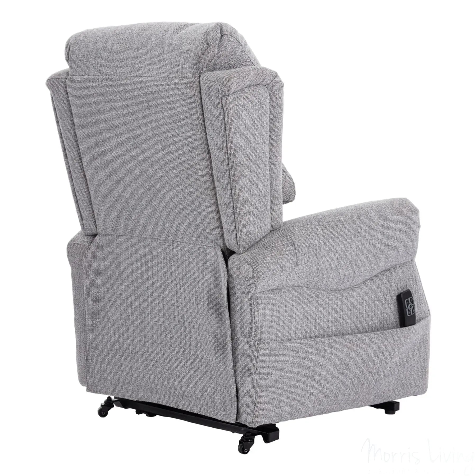 The Luxembourg - Dual Motor Riser Rec liner Mobility Chair - Cha Cha Dove Fabric Morris Living