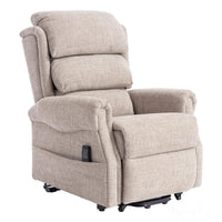 The Luxembourg - Dual Motor Riser Rec liner Mobility Chair in Cha Cha Oat Fabric Morris Living
