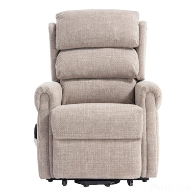 The Luxembourg - Dual Motor Riser Rec liner Mobility Chair in Cha Cha Oat Fabric Morris Living