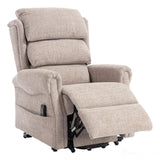 The Luxembourg - Dual Motor Riser Rec liner Mobility Chair in Cha Cha Oat Fabric Morris Living