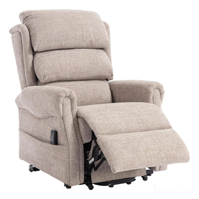 The Luxembourg - Dual Motor Riser Rec liner Mobility Chair in Cha Cha Oat Fabric Morris Living