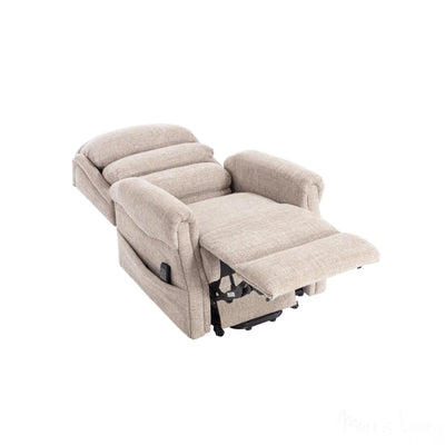 The Luxembourg - Dual Motor Riser Rec liner Mobility Chair in Cha Cha Oat Fabric Morris Living