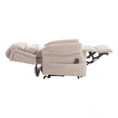 The Luxembourg - Dual Motor Riser Rec liner Mobility Chair in Cha Cha Oat Fabric Morris Living