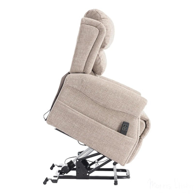 The Luxembourg - Dual Motor Riser Rec liner Mobility Chair in Cha Cha Oat Fabric Morris Living