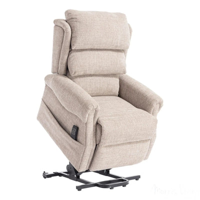 The Luxembourg - Dual Motor Riser Rec liner Mobility Chair in Cha Cha Oat Fabric Morris Living