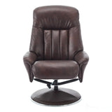 The Lyon - Genuine Leather Swivel Recliner Chair & Footstool in Brown Morris Living