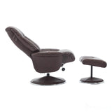 The Lyon - Genuine Leather Swivel Recliner Chair & Footstool in Brown Morris Living