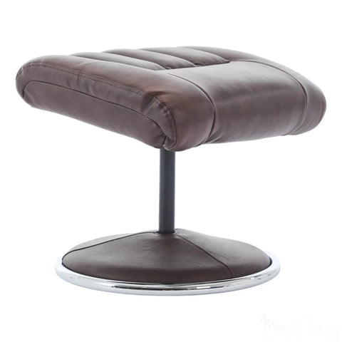 The Lyon - Genuine Leather Swivel Recliner Chair & Footstool in Brown Morris Living - image 9