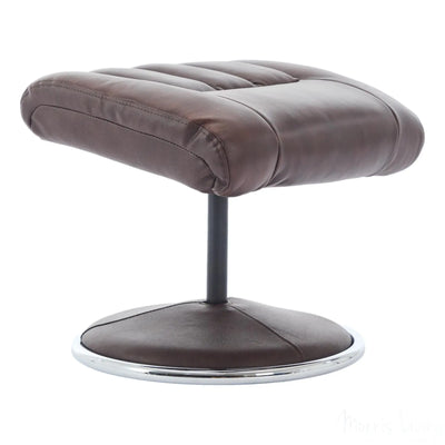 The Lyon - Genuine Leather Swivel Recliner Chair & Footstool in Brown Morris Living
