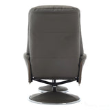 The Lyon - Genuine Leather Swivel Recliner Chair & Footstool in Cinder Grey Morris Living - thumbnail 7