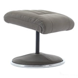 The Lyon - Genuine Leather Swivel Recliner Chair & Footstool in Cinder Grey Morris Living - thumbnail 9