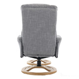 The Mandalay Swivel Recliner Chair & Footstool in ChaCha Dove Grey Fabric Morris Living - thumbnail 7