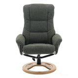 The Mandalay Swivel Recliner Chair & Footstool in ChaCha Fern Green Fabric Morris Living - thumbnail 7
