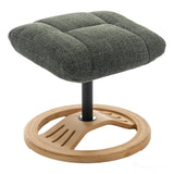 The Mandalay Swivel Recliner Chair & Footstool in ChaCha Fern Green Fabric - Refurbished Morris Living