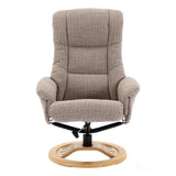 The Mandalay Swivel Recliner Chair & Footstool in ChaCha Oat Fabric Morris Living - thumbnail 6
