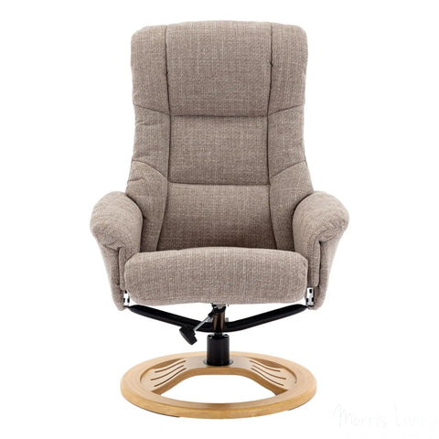 The Mandalay Swivel Recliner Chair & Footstool in ChaCha Oat Fabric Morris Living - image 6
