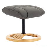 The Mandalay Swivel Recliner Chair & Footstool in Cinder Genuine Leather Morris Living - thumbnail 7