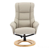 The Mandalay Swivel Recliner Chair & Footstool in Mushroom Genuine Leather Morris Living - thumbnail 6