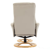 The Mandalay Swivel Recliner Chair & Footstool in Mushroom Genuine Leather Morris Living - thumbnail 10