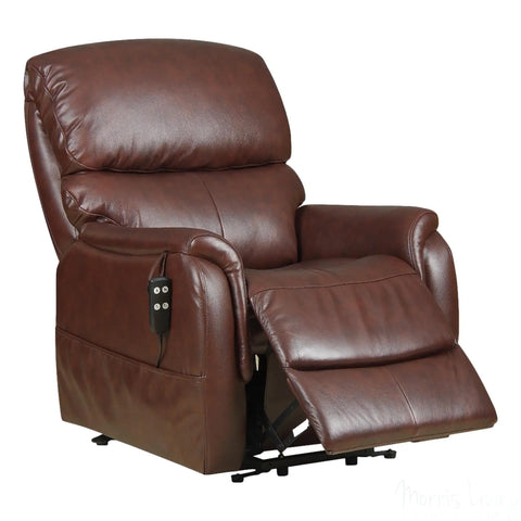 The Montreal - Dual Motor Riser Recliner Electric Mobility Lifting Chair in Chestnut Leather Morris Living - image 2