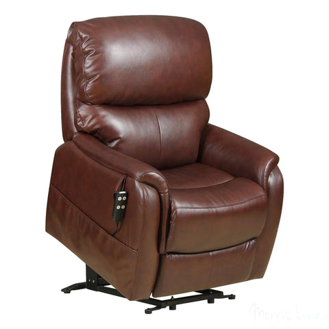 The Montreal - Dual Motor Riser Recliner Electric Mobility Lifting Chair in Chestnut Leather Morris Living - image 3