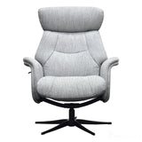 The Murcia - Swivel Recliner Chair & Matching Footstool in Casper Beige Fabric Morris Living