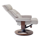 The Newton Swivel Recliner Chair & Matching Footstool – Beige Fabric - thumbnail 5