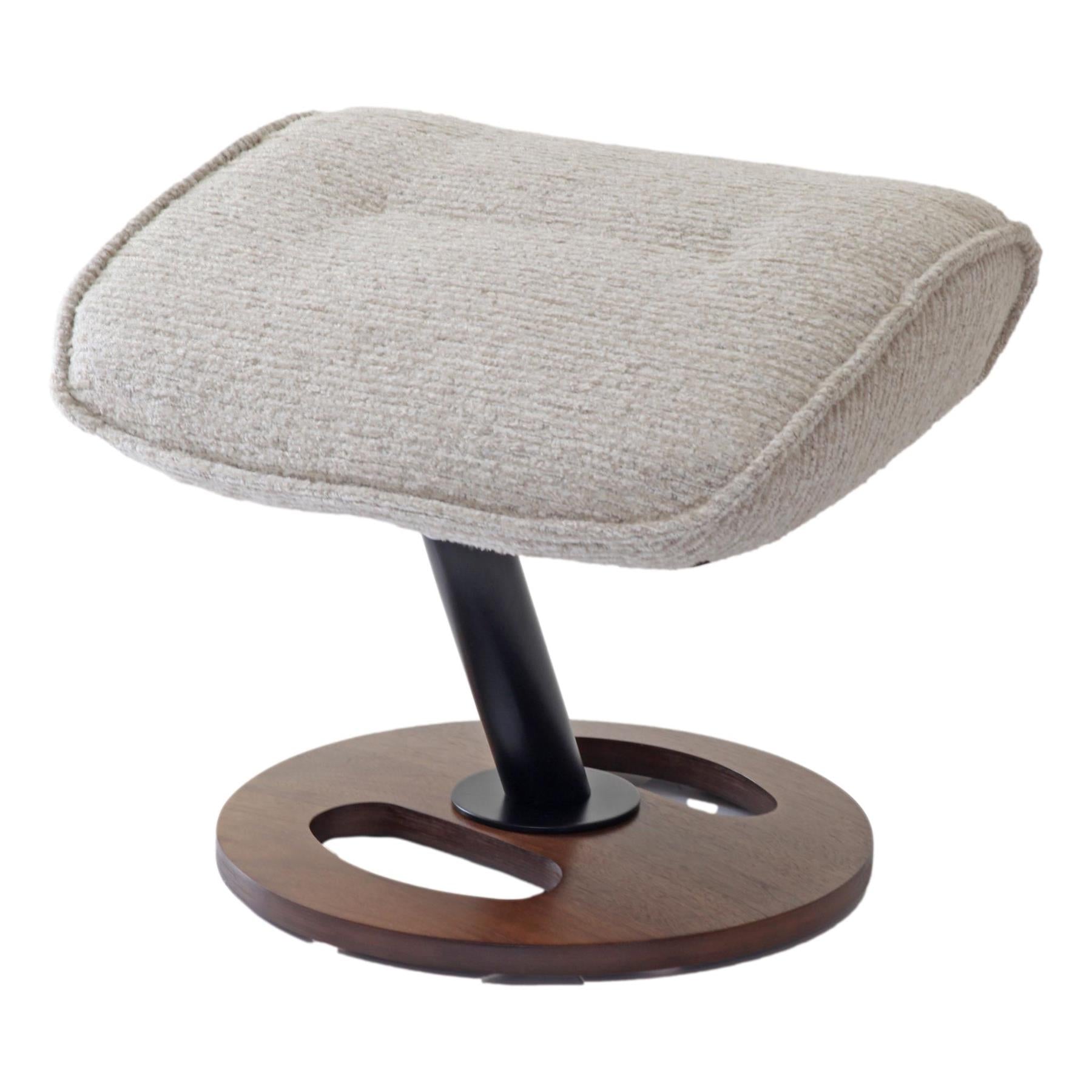 The Newton Swivel Recliner Chair & Matching Footstool – Beige Fabric