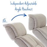 The Newton Swivel Recliner Chair & Matching Footstool – Beige Fabric - Morris Living - thumbnail 10