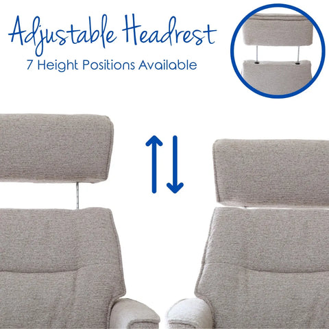 The Newton Swivel Recliner Chair & Matching Footstool – Beige Fabric - Morris Living - image 11