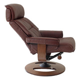 The Newton Swivel Recliner Chair & Matching Footstool – Chestnut Leather - thumbnail 5