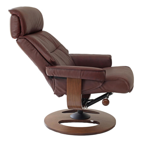 The Newton Swivel Recliner Chair & Matching Footstool – Chestnut Leather - image 5